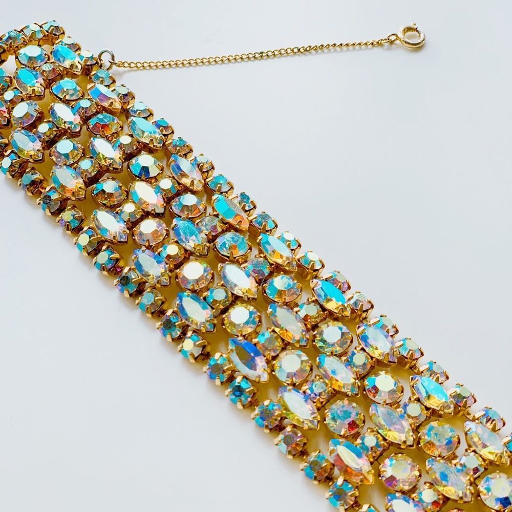 Very Rare Signed Kerco Vintage Mid Century Rhinestone Bracelet